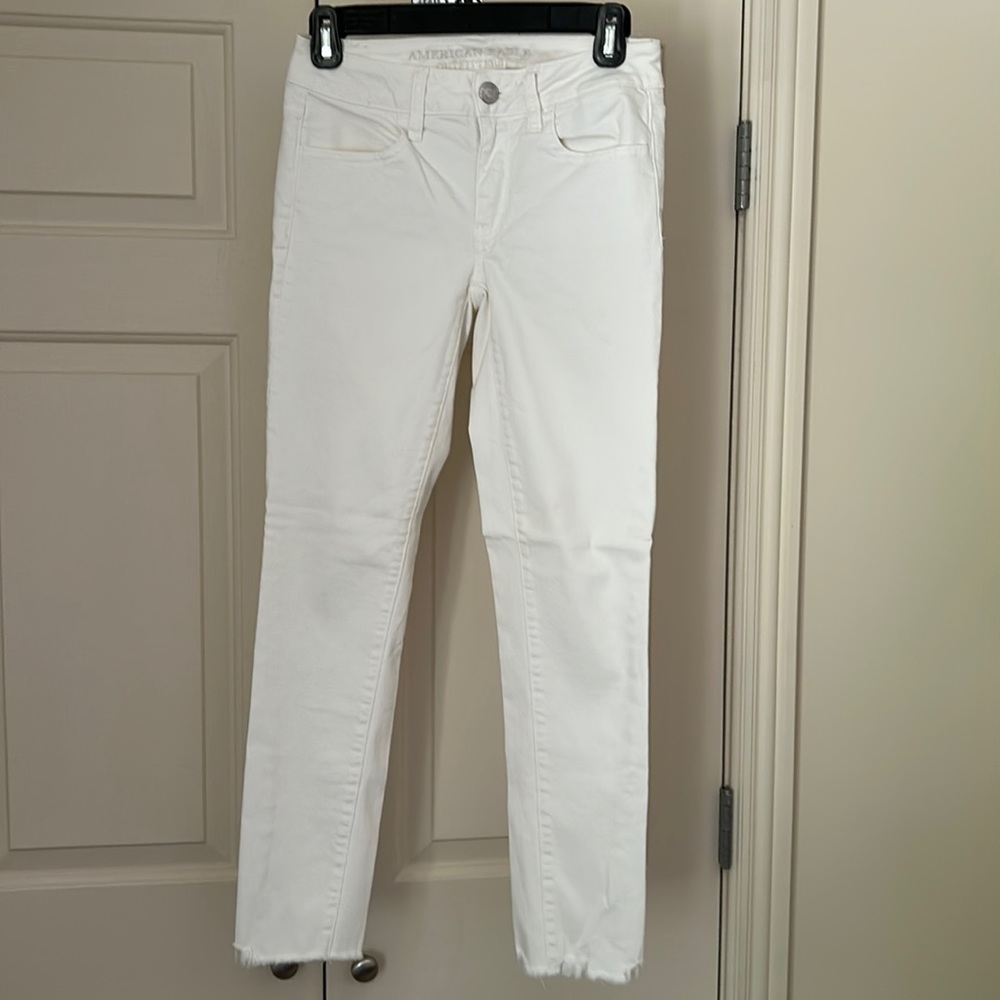 american eagle white denim jeans